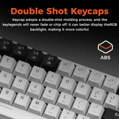 DAREU EK861S RGB Wired Mechanical Keyboard 61 Keys Red Switches ABS Keycaps N-key Rollover with Magnetic Feet