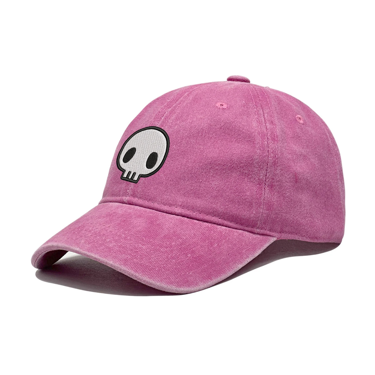 Retro stiliaus išplauta, susidėvėjusi beisbolo kepurė su išsiuvinėtu kaukolės motyvu, „Dad Hat“ stiliaus, vyrams ir moterims, kasdieninė, reguliuojama, lauko kepurė nuo saulės 260617