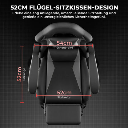 Gaming Chair Ergonomic Gaming Chair with Lumbar Pillow and Headrest, Gamer Chair Height Adjustable, Pc Chair for Adults Girls Boy,Black Grey