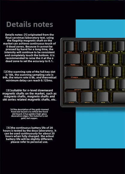 Mars 68 PRO magnetic axis mechanical keyboard gaming keyboard 0 dead zone plug and unplug RGB light wired wireless selectable