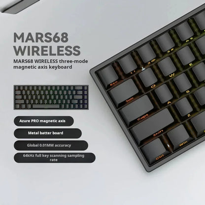 IROK Mars68 PRO Gaming Magnetic Switch E-sport Wireless Mechanical Keyboard RGB Long Battery Custom Hot Swap Gaming Accessories
