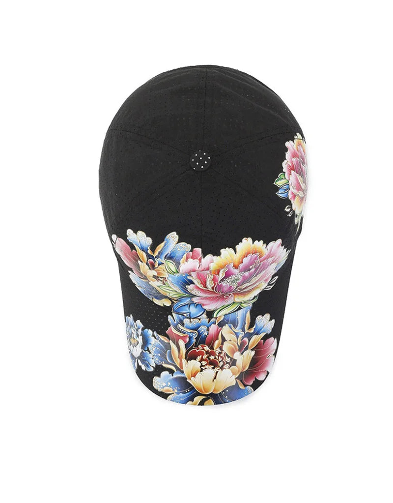 Casquette de baseball printemps/été à séchage rapide pour homme et femme, pour les activités de plein air, la plage et le camping, chapeau de soleil imprimé de fleurs de style chinois B149