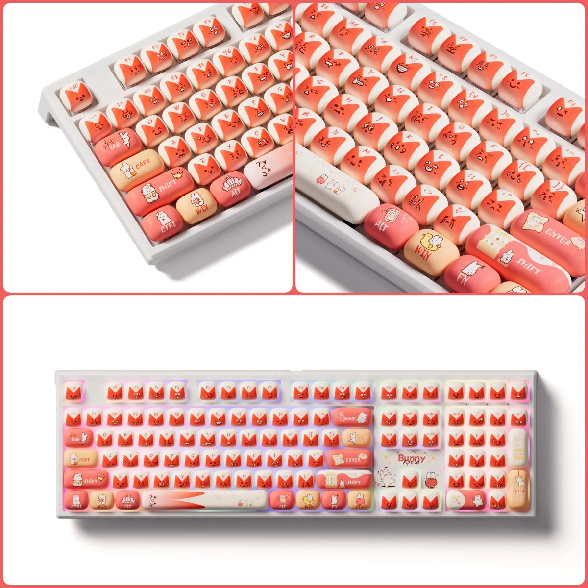 Akko MonsGeek MG108B Bun Wonderland Wireless Mechanical Keyboard MOG Profile RGB 108 Keys Full Size Hot Swap USB / 2.4G / BT 5.0