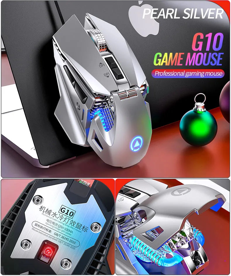 Wired RGB Backlit Esports Gaming Mouse 200-7200 DPI Adjustable, USB Wired for PC Laptop FPS Games
