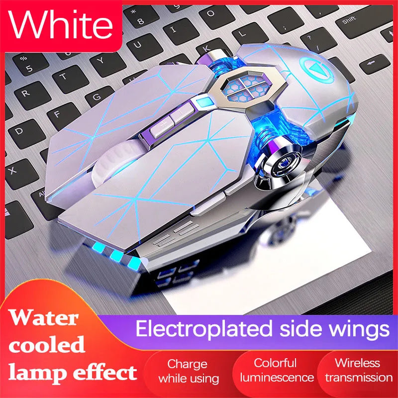 UTHAI A7 Laptop Accessories Rechargeable Wireless Mouse Mute Office Game Water Cooled Light Effect Bluetooth Mouse