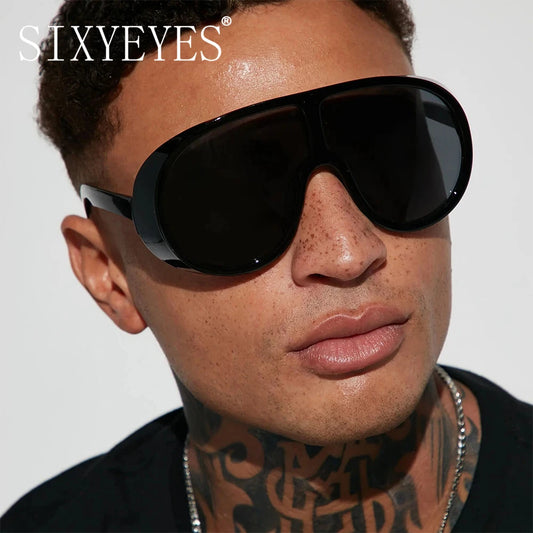 Trendy Oversized One Piece Sunglasses Women Men 2026 Luxury Brand Designer Sun Glasses Fashion Shield Shades Big Frame Eyewear