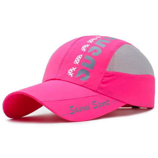Unisex Wide Brim Mesh Baseball Cap Breathable Quick-drying Peaked Cap Adjustable Hip Hop Hats Outdoor Sports