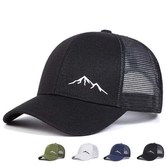 Unisex Minimalist Mountain Embroidery Baseball Net Caps Spring and Summer Outdoor Adjustable Casual Hats Sunscreen Hat