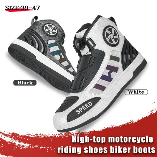Motorcycle Professional Protective Riding Boots Four Season New Fashion Breathable Anti-Slip Men's Outdoor Off-Road Riding Shoes