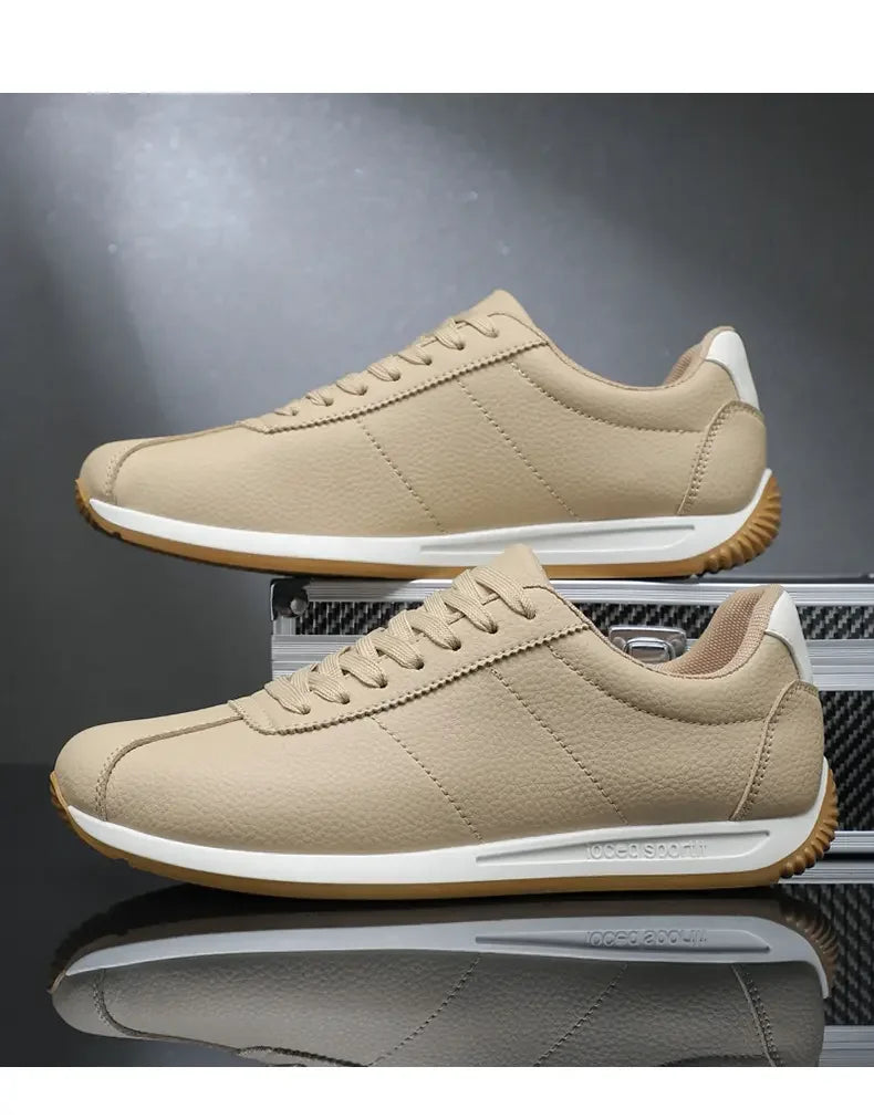 Leisure Running Summer Fashion Anti-Slip Mountaineering PU Leather Sports Shoes, Tennis Trend, Hot Selling Men’s White Flat Shoes