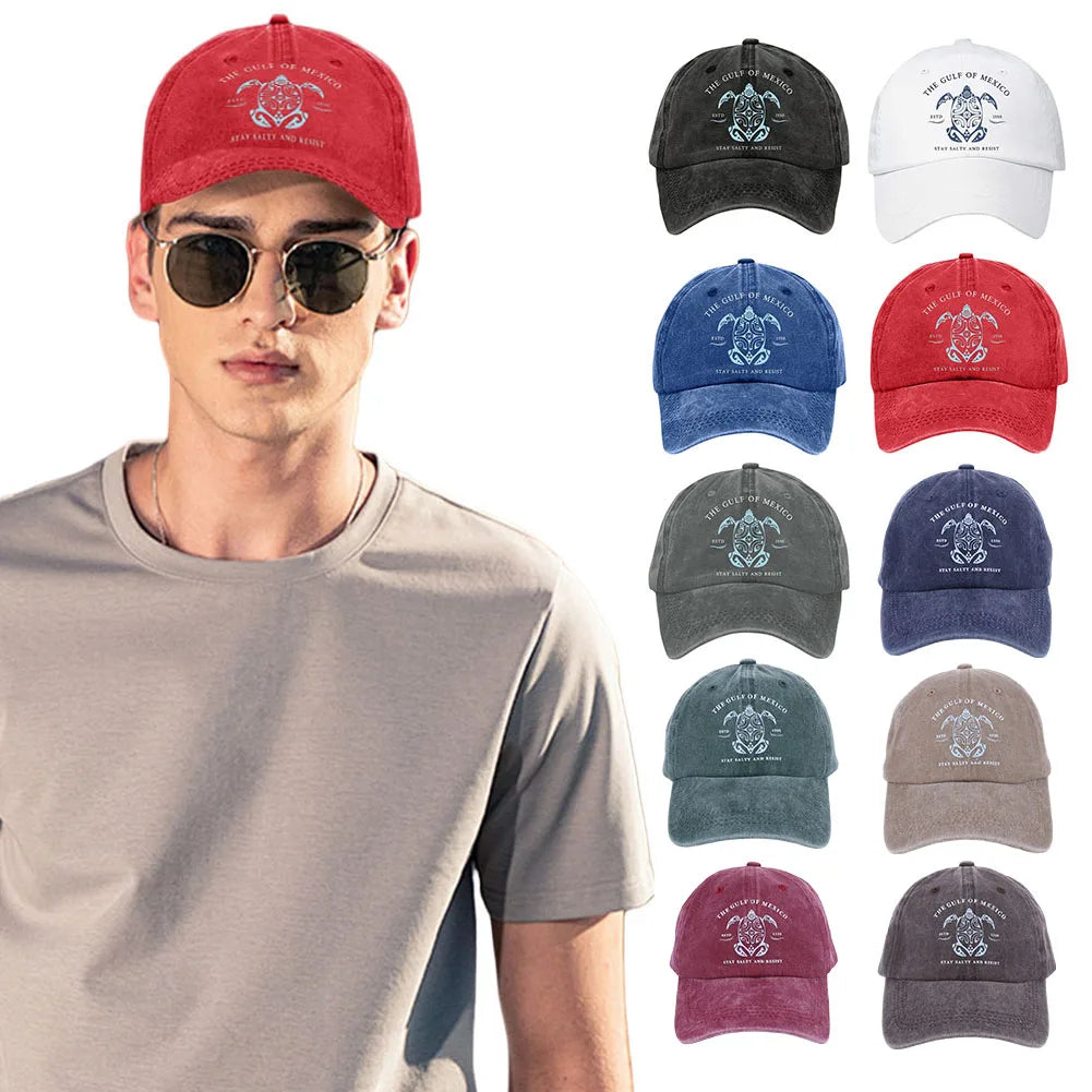 Washed Cotton Baseball Cap Retro Golf Dad Hat Adjustable Cotton Hat Trucker Cap Outdoor Sports Sun Hat for Men Women Unisex