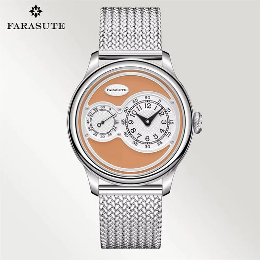 FARASUTE New Casual Fully Automatic Mechanical Men Watch Luxury Sapphire Stainless Steel Wristwatch 5Bar Waterproof Reloj Hombre
