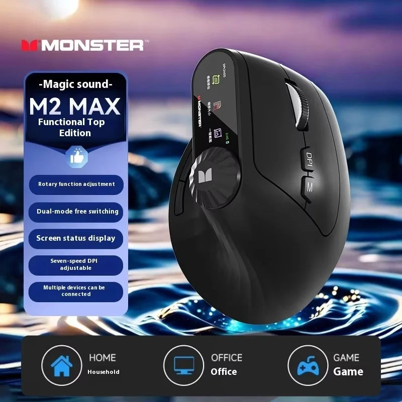 Monster M2 PRO MAX Gaming Mouse Rechargeable Dual Mode DPI Lightweight Custom & Comfortable Ergonomic Wireless Mouse Sensitive