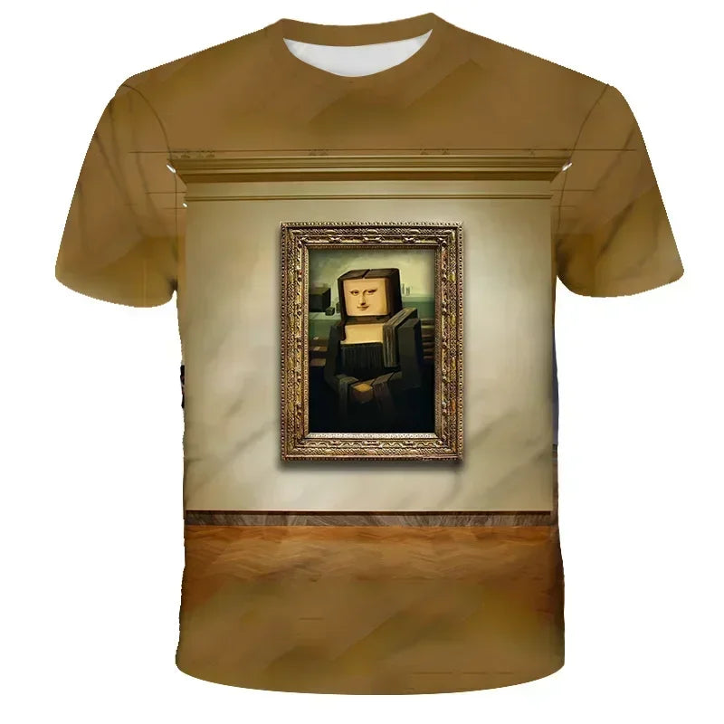 Boys T Shirt Minecraft Popular Tops 3D Printed Casual Summer Cute Boys Girls Building Blocks Cartoon T-shirt Inside Outside Mc