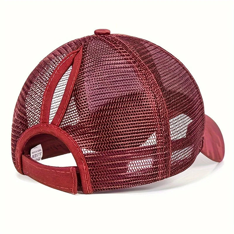 Baseballkasketter til kvinder med hestehale, forår/sommer, solhat i netstof, løbekasket med snapback, justerbar til kvinder og piger, udendørs kasketter med skygge