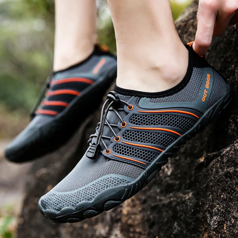 Men's Minimalist Running Cross Training Shoes Barefoot Shoes Big Toe Box Five Finger Shoes Saguaro Barefoot Pit Viper Paracord
