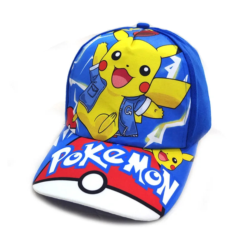 Kreslená baseballová čepice s motivem Pokémona Pikachu, nastavitelná, Pokemon Cosplay, Hip Hop, pro děti, dívky i chlapce, anime postavičky, hračky, dárky pro děti