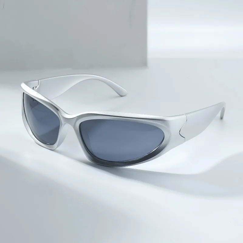 1pcs Y2K Style Irregular Frame Border Silver Glasses Men's Sunglasses Are Perfect for Concerts