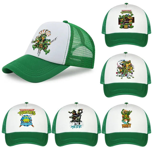 Teenage Mutant Ninja Turtles Baseball Cap Embroidered Cartoon Anime Print Hats Duck Tongue Hat Nethats Sun Visor Headgear Gifts