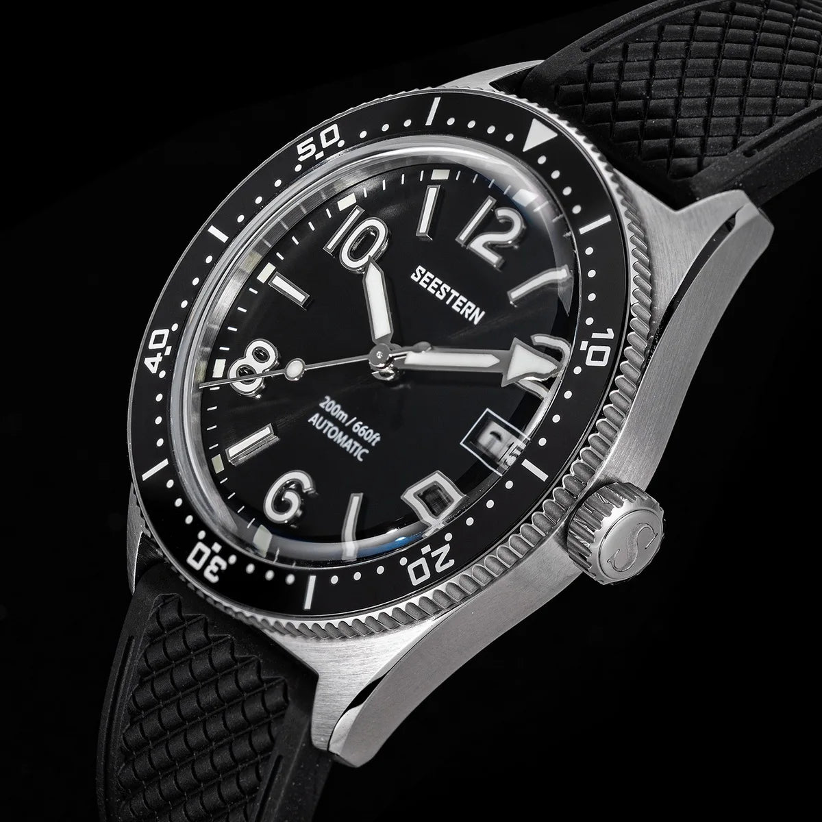 SEESTERN Diver Men Watch Automatic Mechanical Wristwatches NH35 Movement Ceramic Bezel 20Bar Waterproof Sapphire Luminou S434-2