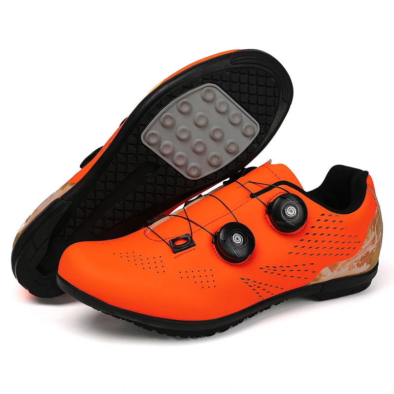 Professional Men's Road Cycling Sneakers, Bike Shoes with SPD MTB Sole, Flat Racing Speed Trail Mountain Bicycle Footwear, Pedal Sports