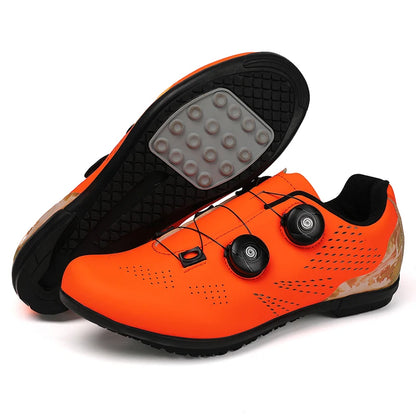 Professional Men's Road Cycling Sneakers, Bike Shoes with SPD MTB Sole, Flat Racing Speed Trail Mountain Bicycle Footwear, Pedal Sports