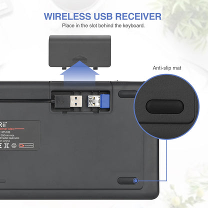 Rii K18S BT And 2.4Ghz Wireless RU Mini Keyboard Backlight Touchpad Air Mouse for Andorid Box Smart TV Windows