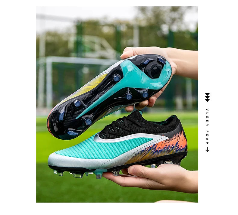Nuove scarpe da calcio da uomo per partita e allenamento, tacchetti antiscivolo con tacchetti lunghi FG, ultraleggere da outdoor, sneaker, dropshipping
