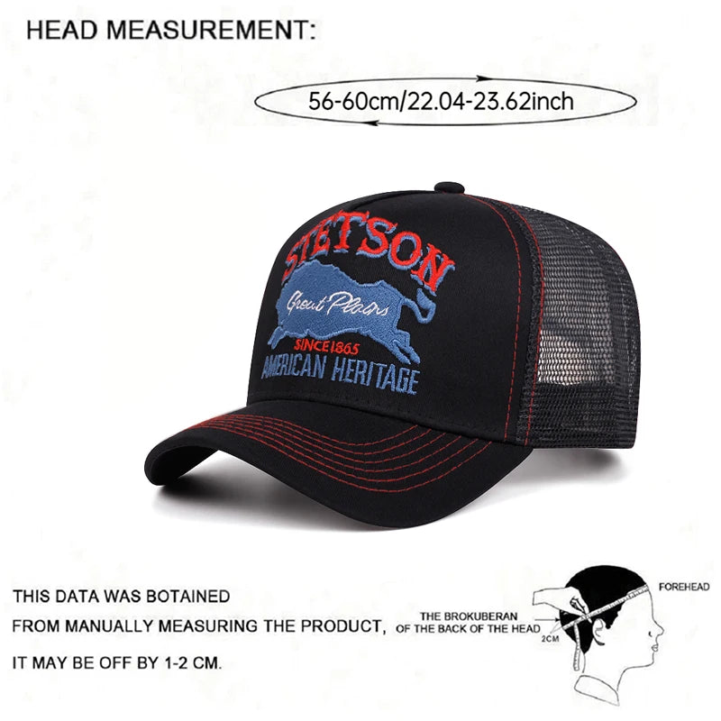 2025 Personalized New Truck Hat STATION Blue Bull Mesh Hat Men's Street HipHop Hat Women's Daily Commuting Sunshade Baseball Hat