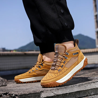 2025 Autumn High-Quality Men's Casual Shoes Versatile Trendy Outdoor Wear-Resistant Hiking Shoes Lightweight Soft Sports Shoes