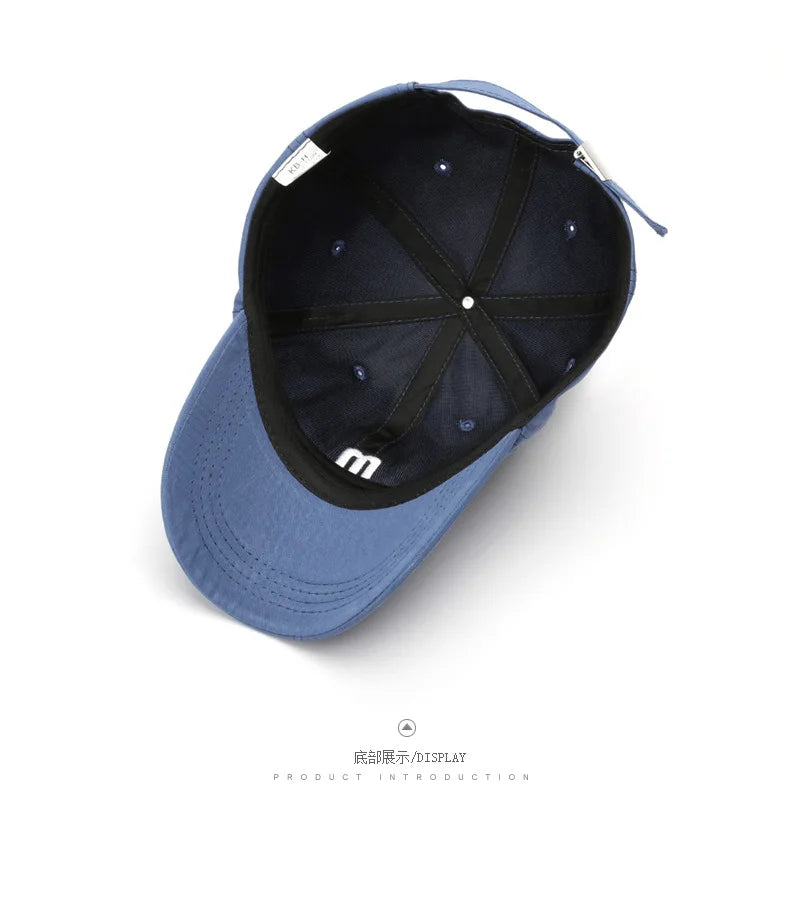 Fashion 100% Cotton Baseball Cap for Men and Women Letters Embroidered Snapback Hat Summer Sun Caps Unisex Casual Hip Hop Hats