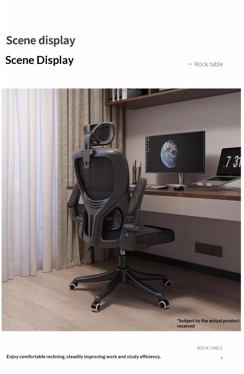 Ergonomic Office Chair Adjustable Lumbar Support Mesh High Back Swivel Computer Gaming Chair Reclining Armrest White Black