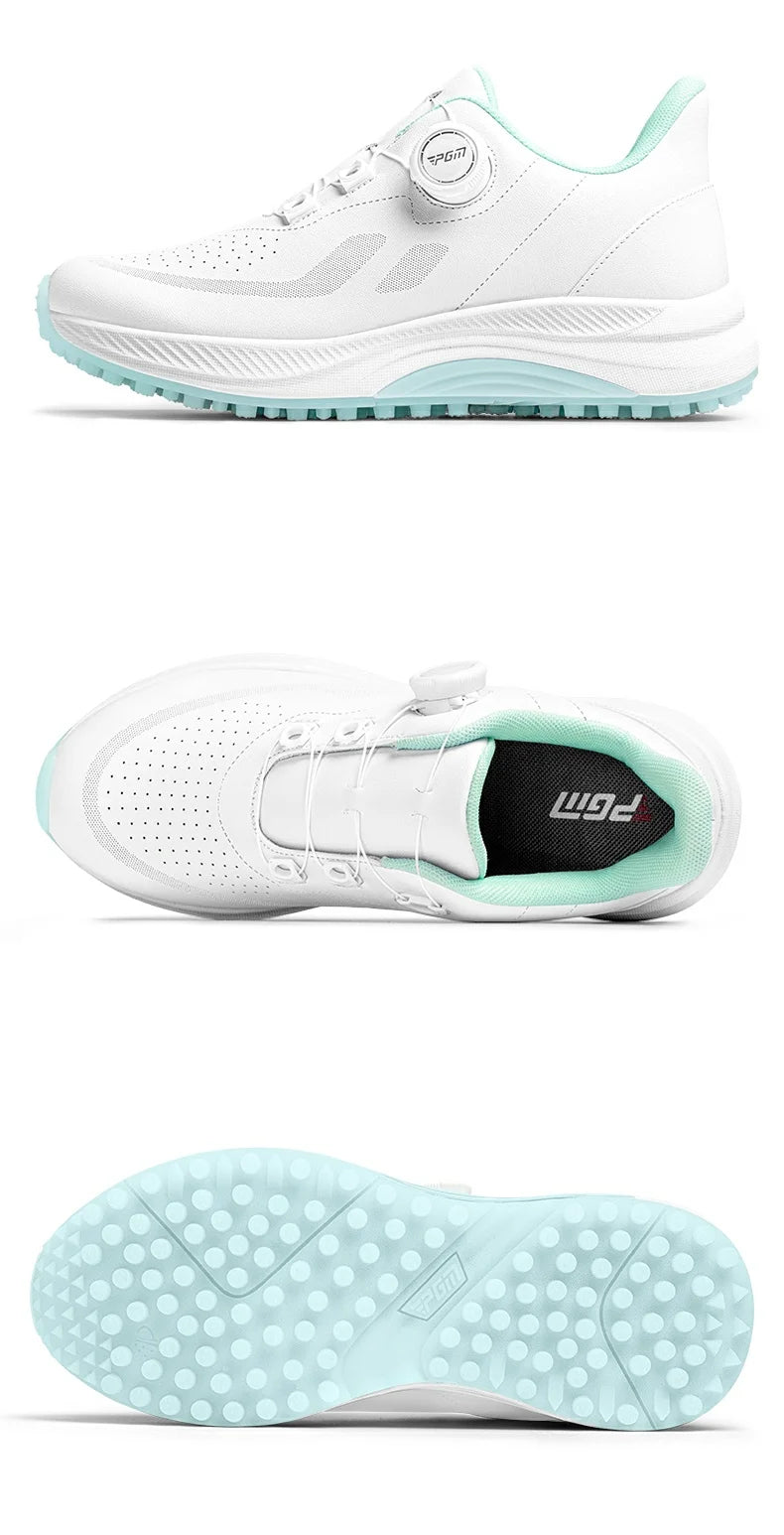 Scarpe da golf da donna PGM estive traspiranti con lacci a rotella, rialzate, antiscivolo, sneakers sportive outdoor coreane XZ417