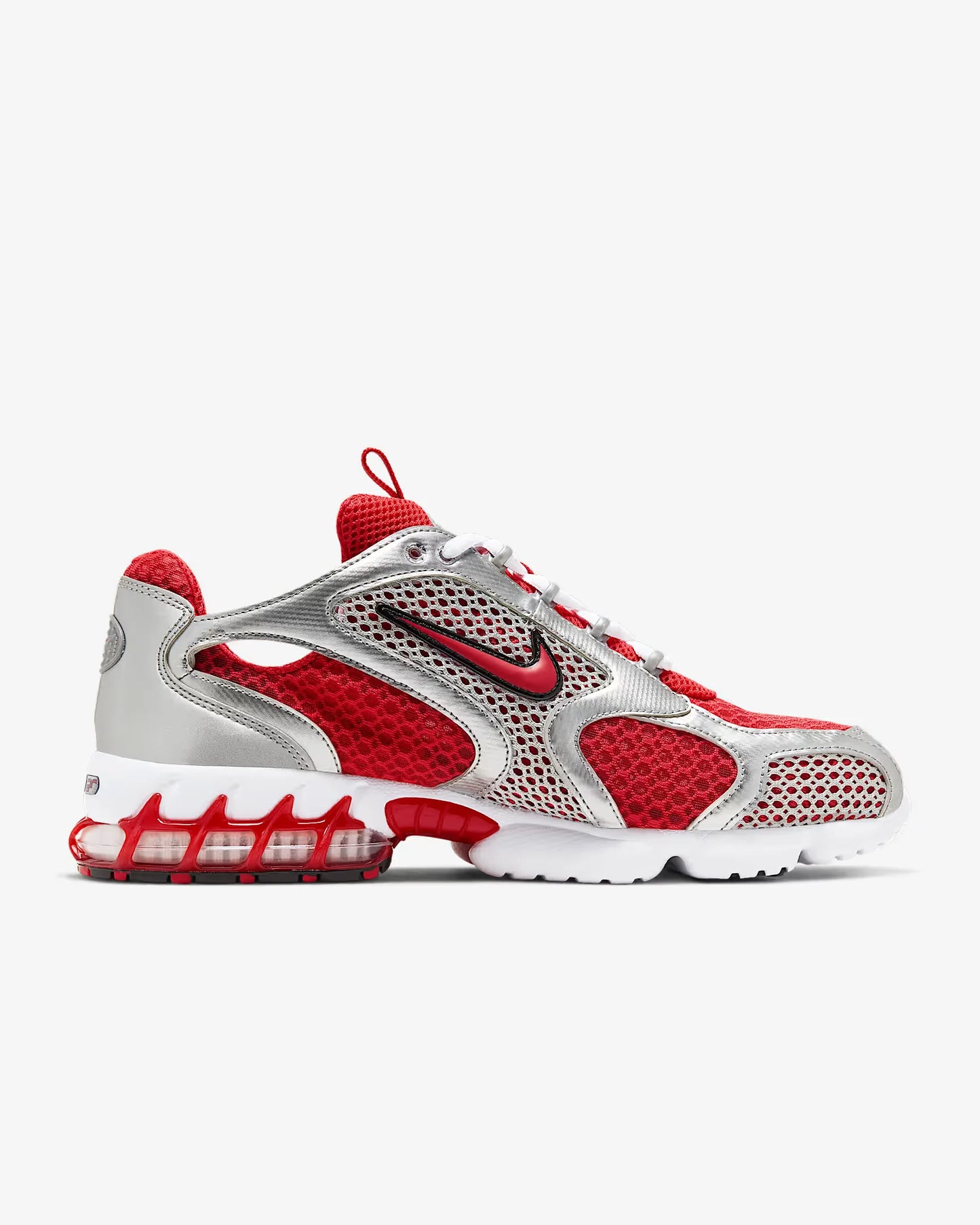 Nike Air Zoom Spiridon Cage 2 Unisex Low-Top Freizeitschuhe, sportlich, strapazierfähig, Grau/Rot, Lifestyle-Footwear CJ1288-600