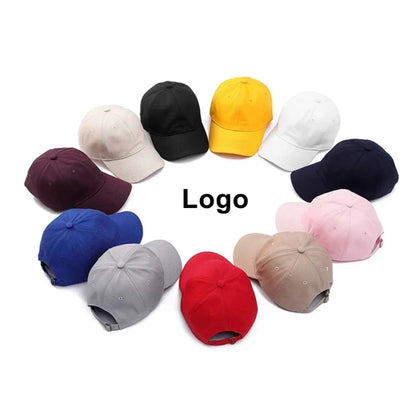 Custom Logo Cotton Soft Top Baseball Cap For Women Men Classics Simple Adjustable Dad Hat Outdoor Sport Dad Hats Wholesale