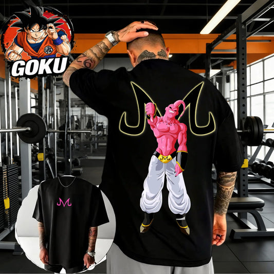 2026 Summer Dragon Ball  Oversized T-shirt High Quality 100_ Cotton Majin Buu & Majin Mark Print Unisex Retro  for Adults Kids