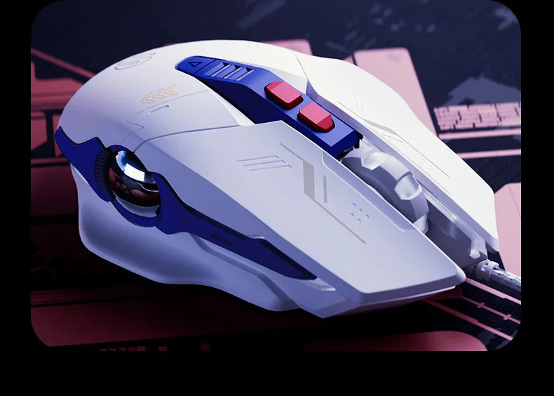 Inphic W9P Wired Mouse Mecha Style 12800DPI Adjustment RGB Lighting Effect Macro Programming E-sports Office Usb Mouse
