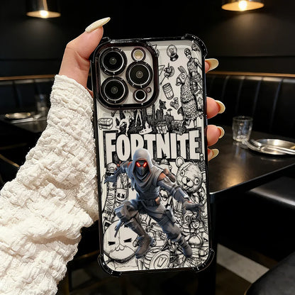 Custodia per telefono placcata del popolare gioco FortniteS per Samsung A37 A57 A07 A36 A16 A35 A55 A25 A26 A05s A15 A54 A34 A24 A14 A05 A04 4G 5G