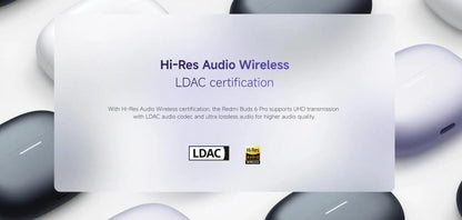 Xiaomi Redmi Buds 6 Pro Wireless Bluetooth Earphone, Hi-Res Audio with LDAC,Up to 55dB Active Noise Cancelling Wireless Earphone