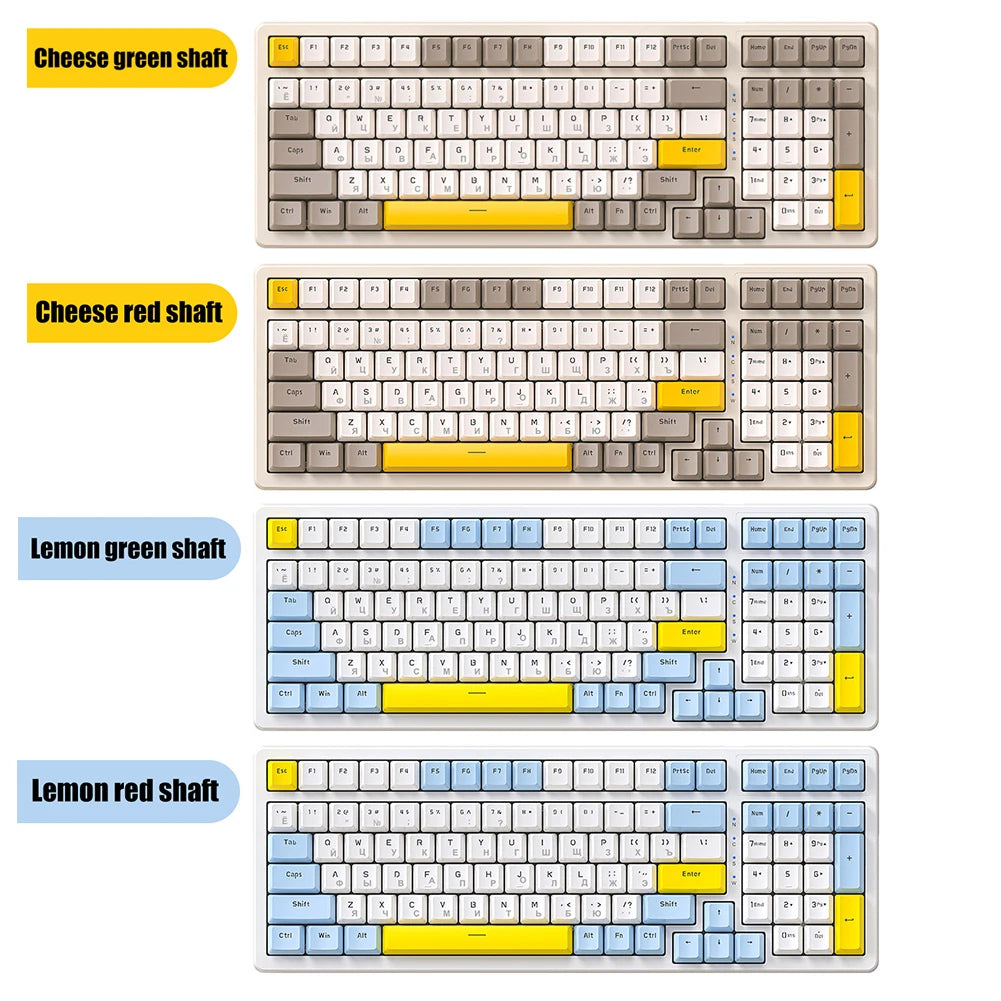 K3 MAX Mechanical Keyboard Hotswap Red/Green Shaft Gamer Keyboard USB Wired RGB Backlight 100 Keys Russian for Computer Laptop