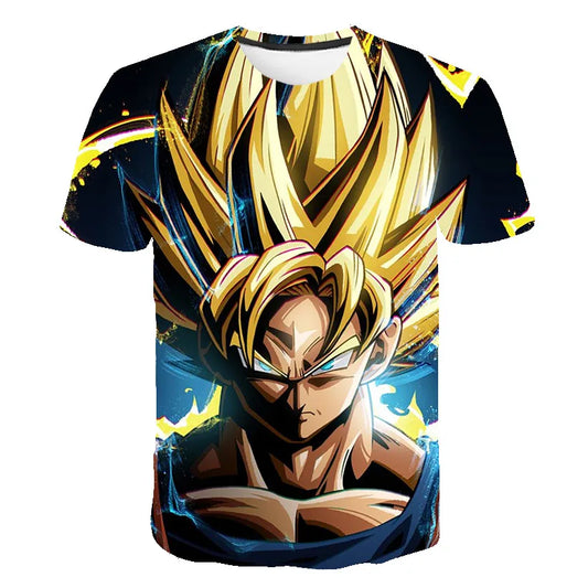 Dragon Ball T-Shirt Kids Tops Tee Anime Figures Son Goku Super Saiyan T-shirt Boys T-shirts Children Clothes Summer Short Sleeve