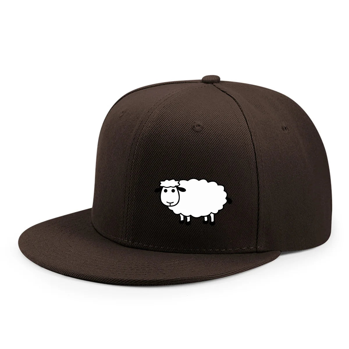 Unisex Adjustable Baseball Cap - Street Style Flat Brimmed Sheep Pattern Hat Casual Versatile And Personalized Hat
