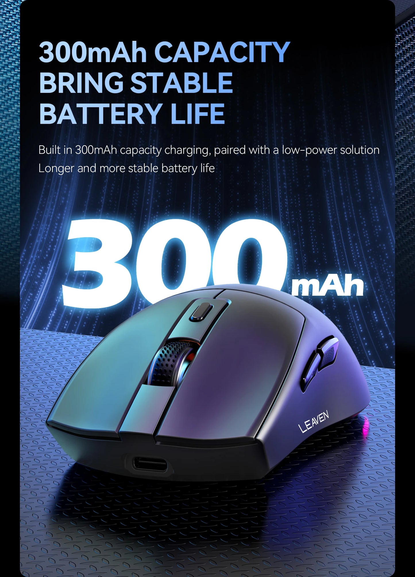 X3 Wireless Bluetooth Mouse 2.4G Dual-Mode Connection, DPI Adjustable,Lightweight Gaming Mouse,RGB Light,300mAh Battery Capacity