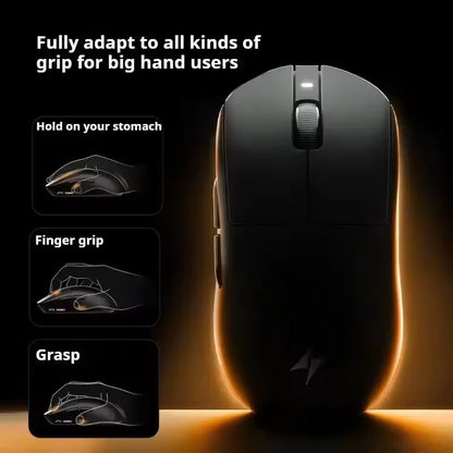 ATK A9 Wireless Gaming Mouse NearLink Technology Ergonomic PAW3395 Tri-Mode Bluetooth Low Latency Esports Mice PC