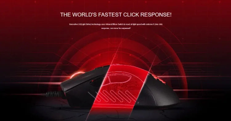 A4Tech Bloody A91 Wired Mouse One-Click Instant Macro Io1.1 Macro Drive Optical Engine 8 Programming Macro Gaming Mouse