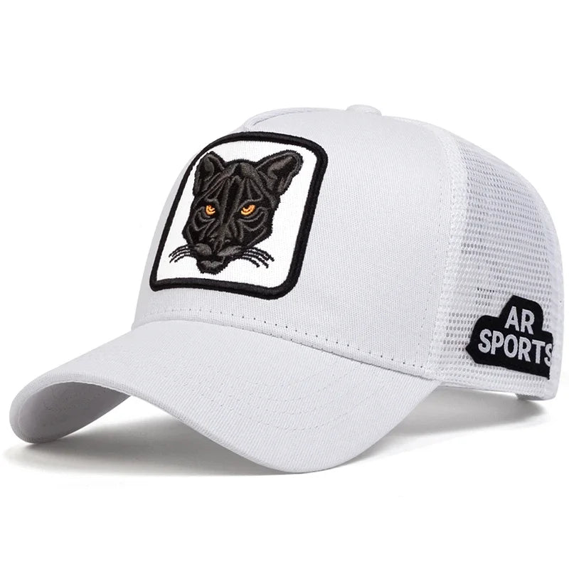 Fashion Cat Embroidery Baseball Cap Summer Breathable Mesh Caps adjustable Hip Hop Trucker Hats Men Women Outdoor sun Hats