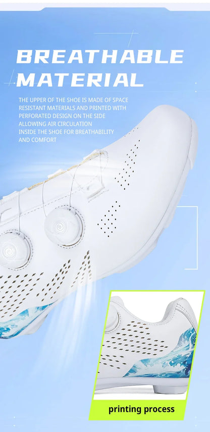 Professional Men's Road Cycling Sneakers, Bike Shoes with SPD MTB Sole, Flat Racing Speed Trail Mountain Bicycle Footwear, Pedal Sports