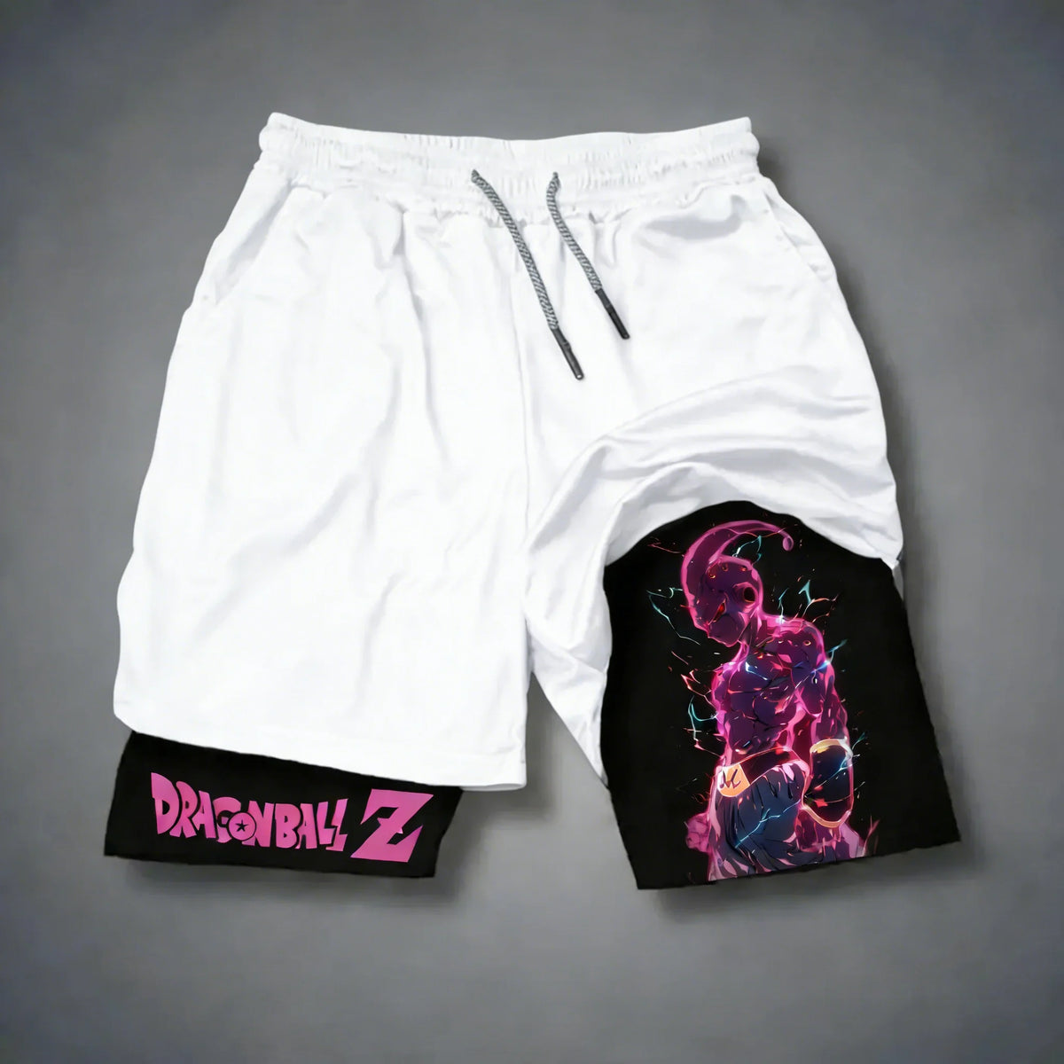 Dragon Ball Anime Majin Buu Printed Double-layer Shorts 2026 Unisex Summer New Gym Training Fast Drying Breathable Sports Shorts