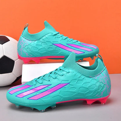 Professional Men's Ankle Football Boots Outdoor Grass Cleats Unisex Soccer Shoes Long Spikes FG Football Shoes Chuteira Society