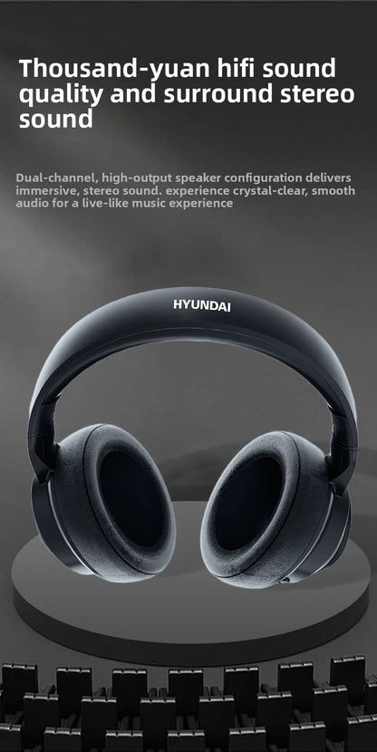 New HYUNDAI X1PRO Wireless Bluetooth 6.0 Headphone,AI Translation Earphones,100+Languages,With Magnetic Touch Control LED Screen